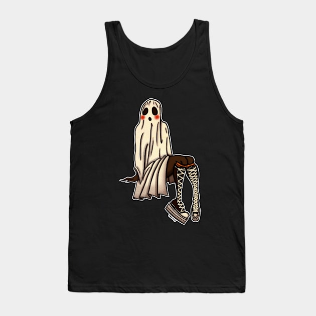 Sneaker Ghost (Dark Version) Tank Top by Jan Grackle